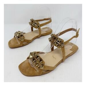 Christian Louboutin Galerietta Studded Suede Flat Sandals Womens Size EU 36.5